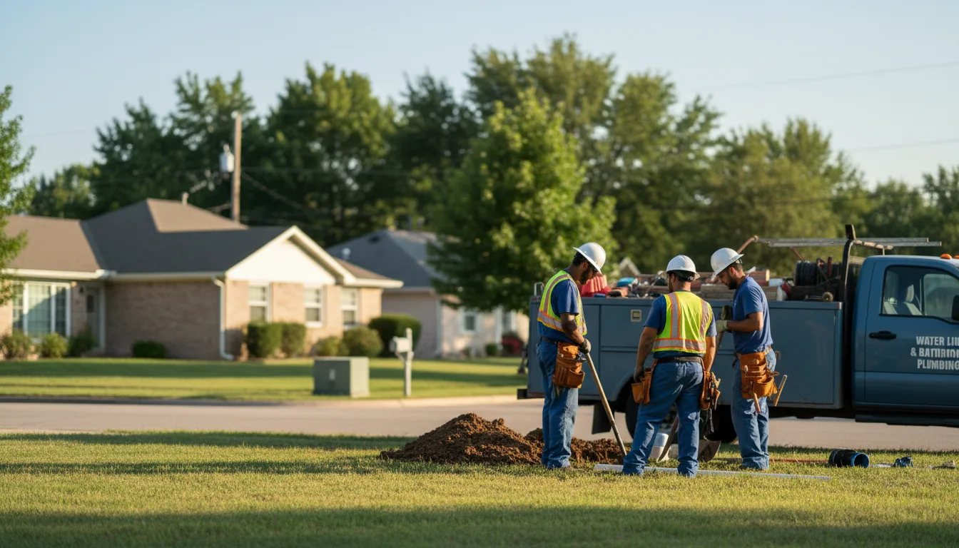 Residential water line and bathroom plumbing service in Yantis, TX